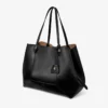 Diamond Tote Large Black Calf Leather Tote Bag