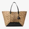 Diamond Tote Large Natural Leopard Print Pony Tote Bag