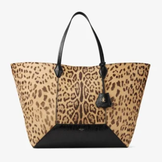 Diamond Tote Large Natural Leopard Print Pony Tote Bag