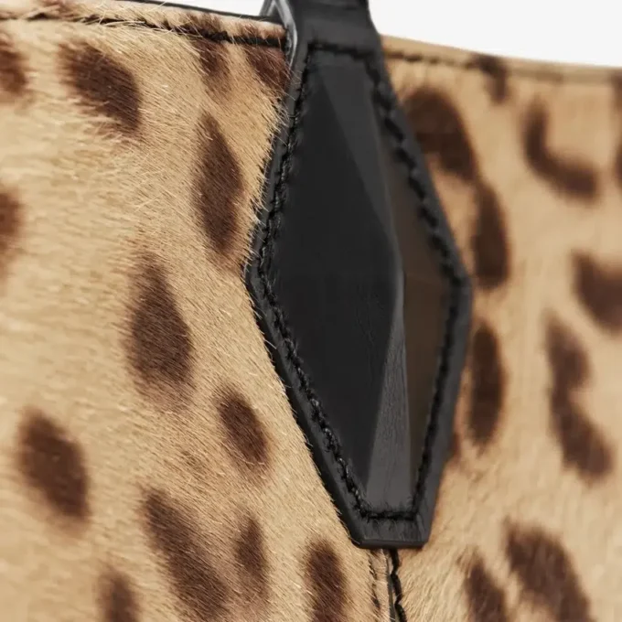 Diamond Tote Large Natural Leopard Print Pony Tote Bag