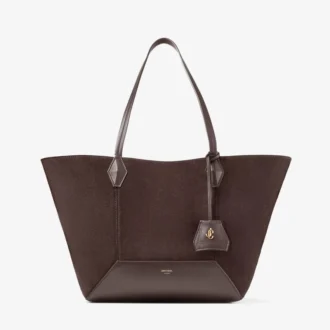 Diamond Tote Medium Coffee Suede Tote Bag