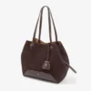 Diamond Tote Medium Coffee Suede Tote Bag