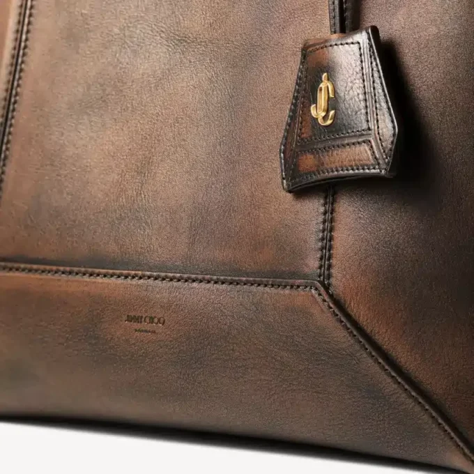 Diamond Tote Medium Cognac Smooth Calf Leather Tote Bag