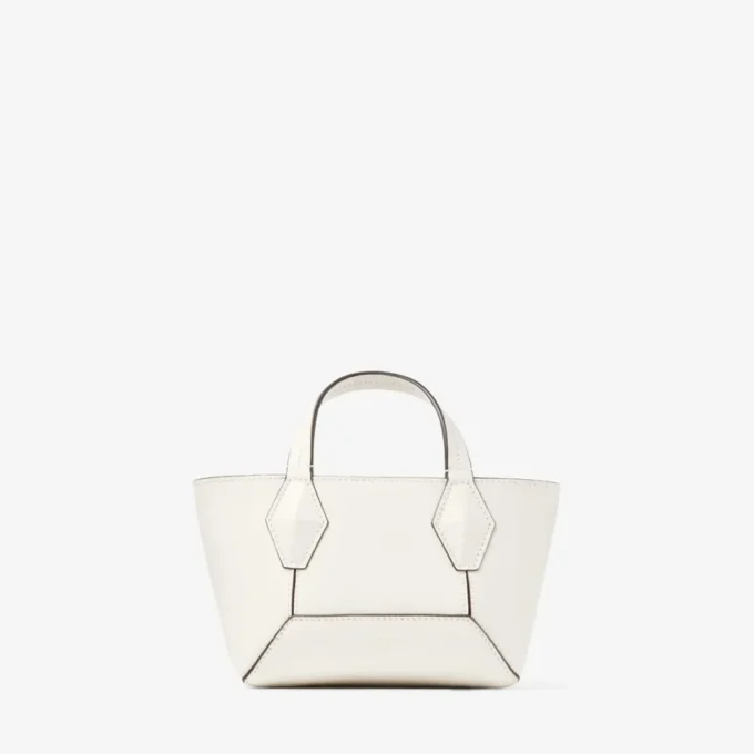 Diamond Tote Mini Latte Leather Mini Tote Bag