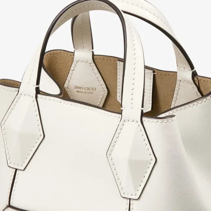 Diamond Tote Mini Latte Leather Mini Tote Bag