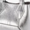 Diamond Tote Mini Silver Vintage Metallic Leather Mini Bag