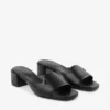 Dina 45 Black Leather Mule Sandals