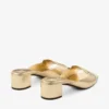 Dina 45 Gold Metallic Leather Mule Sandals