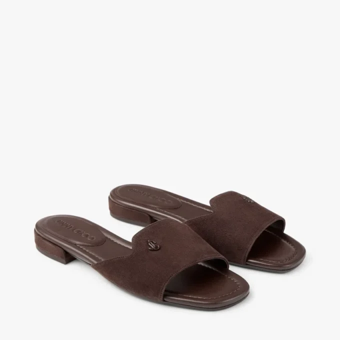 Dina Flat Black Nappa Leather Crossover Slingback