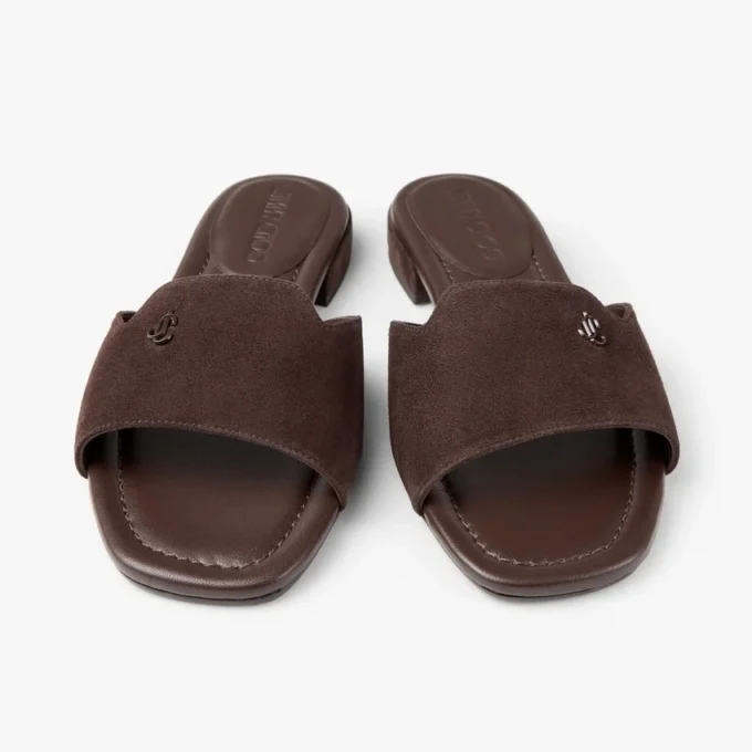 Dina Flat Black Nappa Leather Crossover Slingback