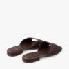 Dina Flat Black Nappa Leather Crossover Slingback
