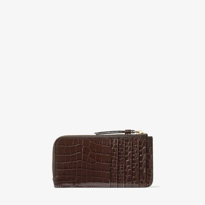 Dm Lise-Z Chocolate Croc Embossed Calf Leather Coin Purse