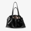 Drawstring Tote Large Black Nappa Leather Drawstring Tote with Embossed Jimmy Choo