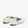 Eleri Ballerina Natural Shearling Ballerina Pumps with Pearl Charm