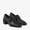 Eliot Slipper 45 Black Metallic Nappa Leather Slippers with Eyelets