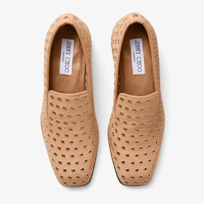Eliot Slipper 45 F Toffee Suede Slippers with Eyelets
