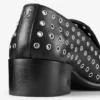 Eliot Slipper 45 Men’s Black Metallic Nappa Leather Slippers with Eyelets