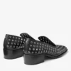 Eliot Slipper 45 Men’s Black Metallic Nappa Leather Slippers with Eyelets