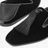 Eliot Slipper Black Velvet Slippers with Tassel