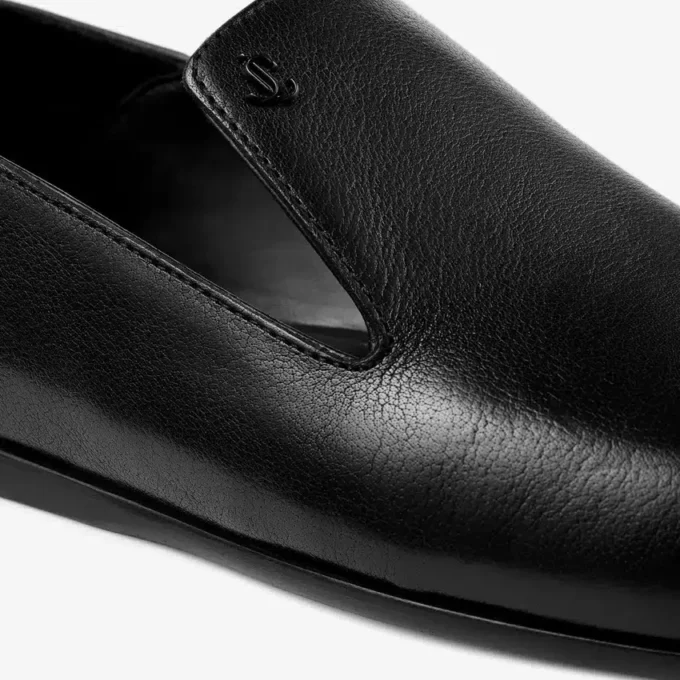 Eliot Slipper Black Vintage Leather Slippers