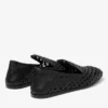 Eliot Slipper Black Woven Leather Slippers