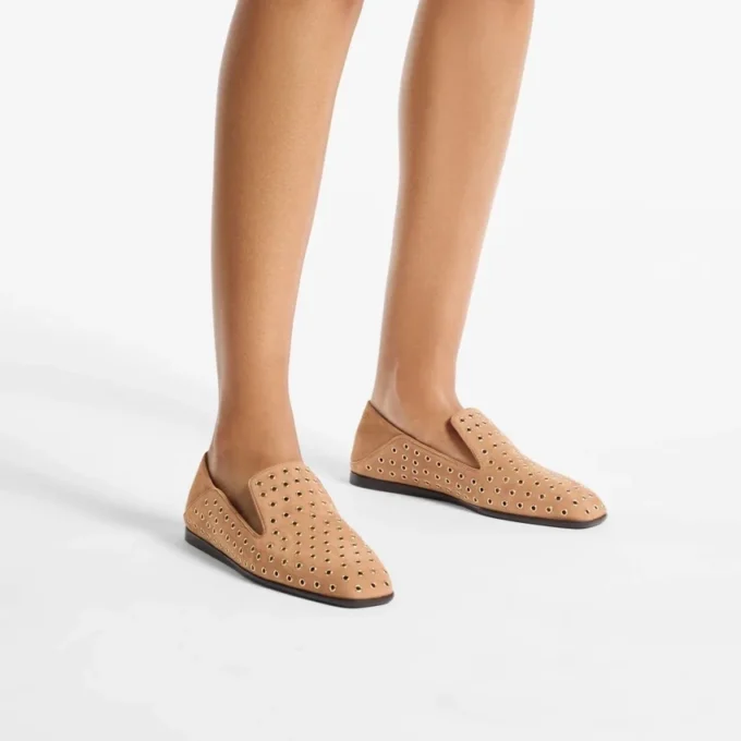 Eliot Slipper F Toffee Suede Slippers with Eyelets