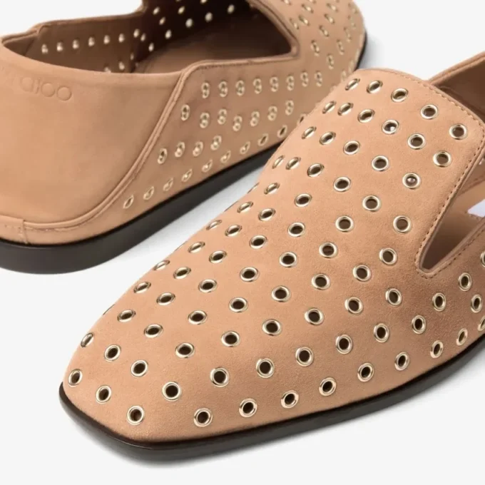 Eliot Slipper F Toffee Suede Slippers with Eyelets