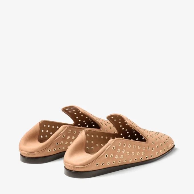 Eliot Slipper F Toffee Suede Slippers with Eyelets