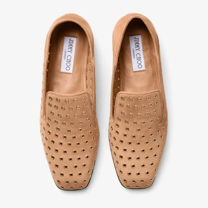 Eliot Slipper F Toffee Suede Slippers with Eyelets