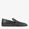 Eliot Slipper Men’s Black Metallic Nappa Leather Slippers with Eyelets
