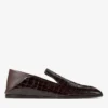 Eliot Slipper Men’s Sambuco Croc-Embossed Leather Slippers
