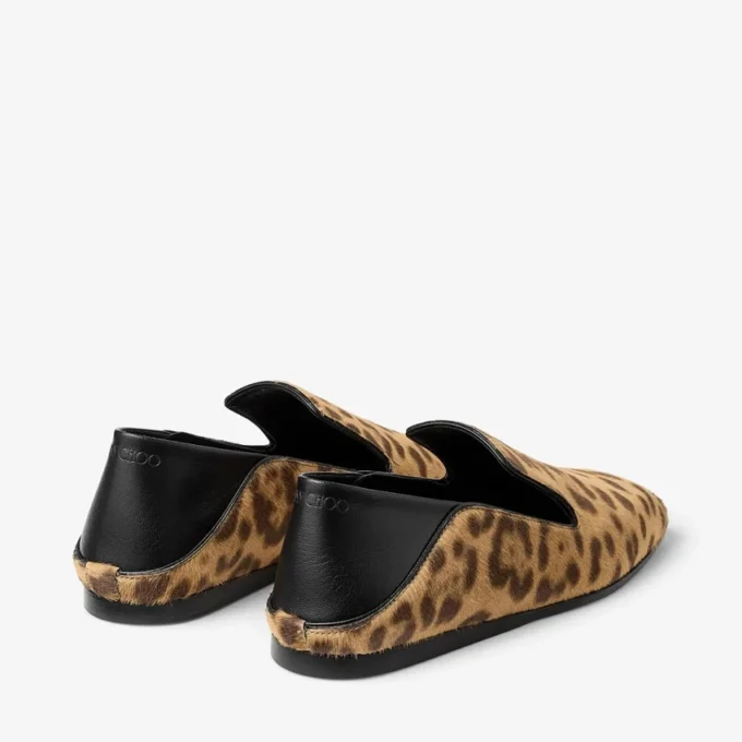 Eliot Slipper Natural Leopard Print Pony Leather Slippers