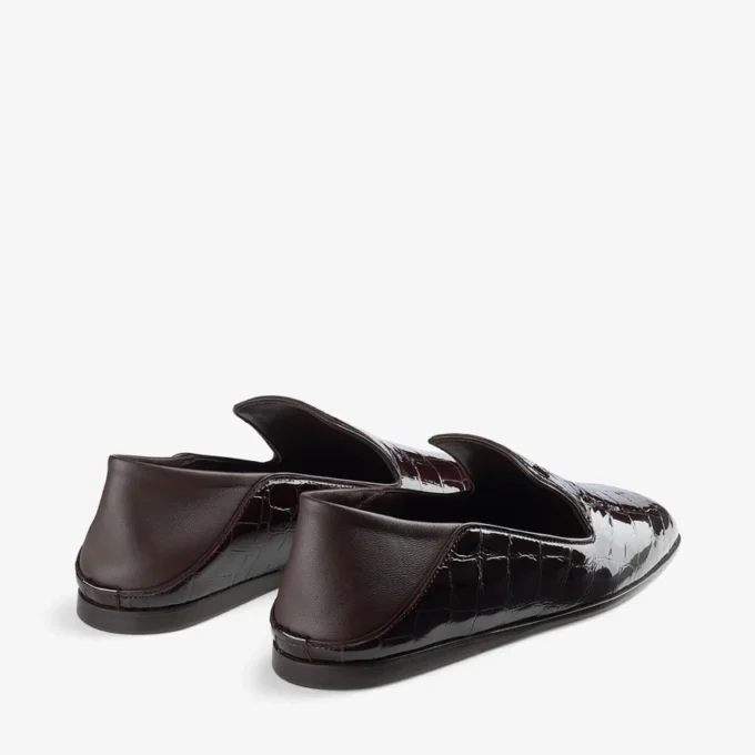Eliot Slipper Sambuco Croc-Embossed Leather Slippers