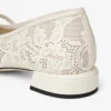 Elisa Ballerina Latte Jimmy Choo Perforated Nappa Lace Ballerina Pumps