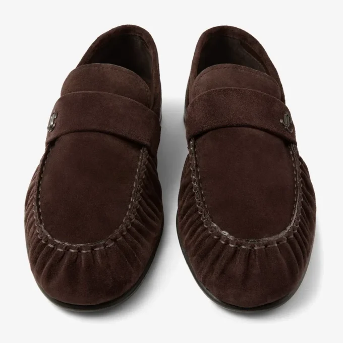 Ellis Loafer M Chocolate Velvet Suede Loafers