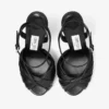 Elly 120 Black Soft Glove Leather and Shiny Nappa Leather Sandals