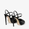 Elly 120 Black Soft Glove Leather and Shiny Nappa Leather Sandals