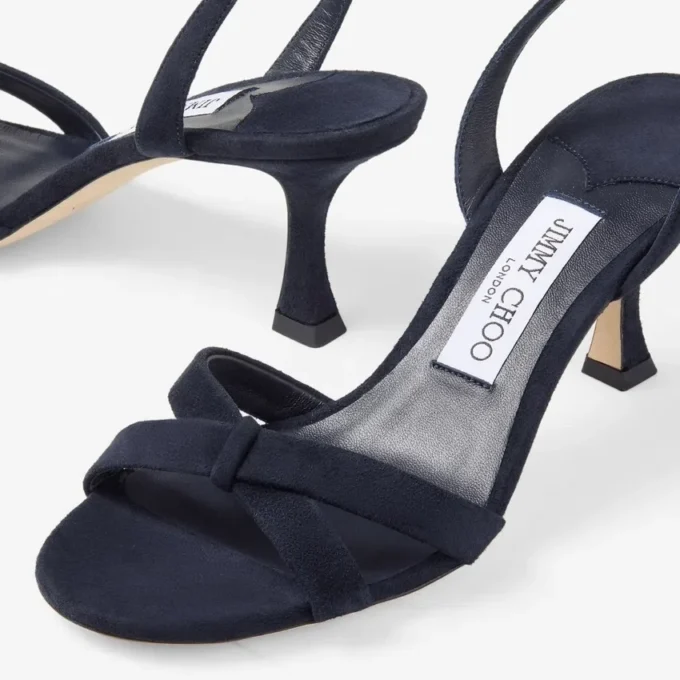 Elsy 70 Marine Suede Slingbacks