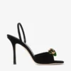 Emani 100 Black and Clover Suede Sandals