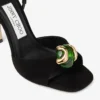 Emani 100 Black and Clover Suede Sandals