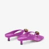 Emeri Stone 35 Violet Orchid and Dark Amber Suede Sandals