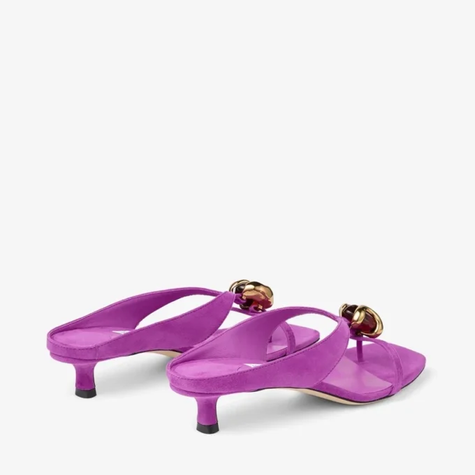 Emeri Stone 35 Violet Orchid and Dark Amber Suede Sandals