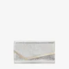 Emmie Champagne Glitter Leather Clutch Bag
