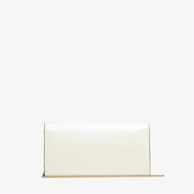 Emmie Latte Patent Leather Clutch Bag