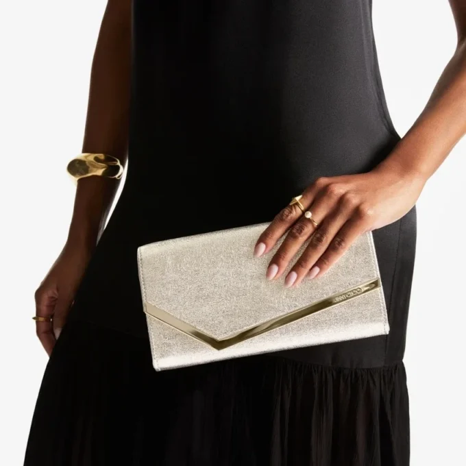 Emmie Platinum Ice Brilliance Fabric Clutch Bag