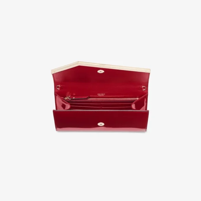 Emmie Ruby Red Patent Leather Clutch Bag