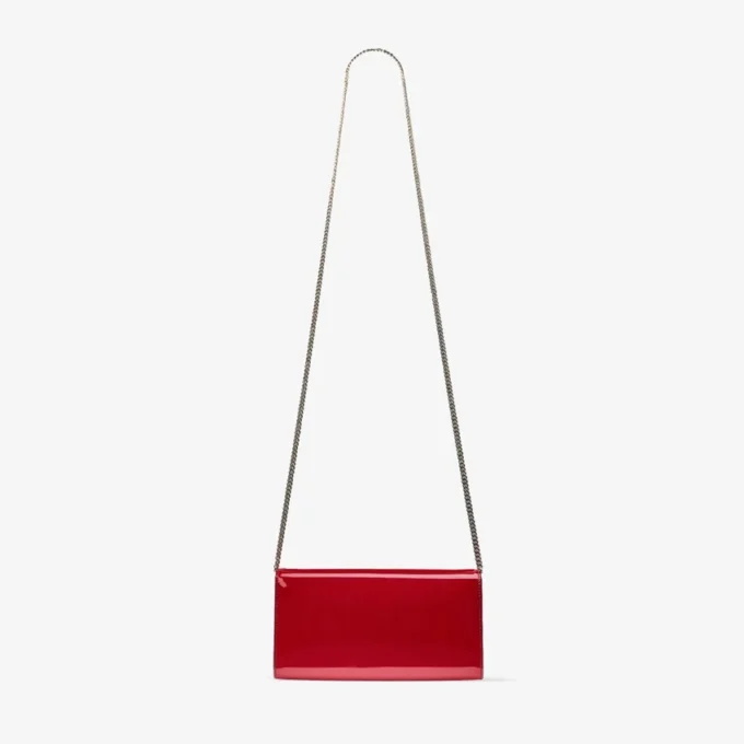 Emmie Ruby Red Patent Leather Clutch Bag