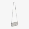 Emmie Silver Fine Glitter Leather Clutch Bag