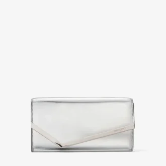 Emmie Silver Mirror Fabric Clutch Bag