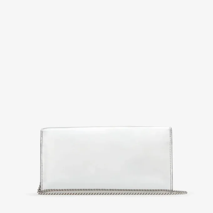 Emmie Silver Mirror Fabric Clutch Bag